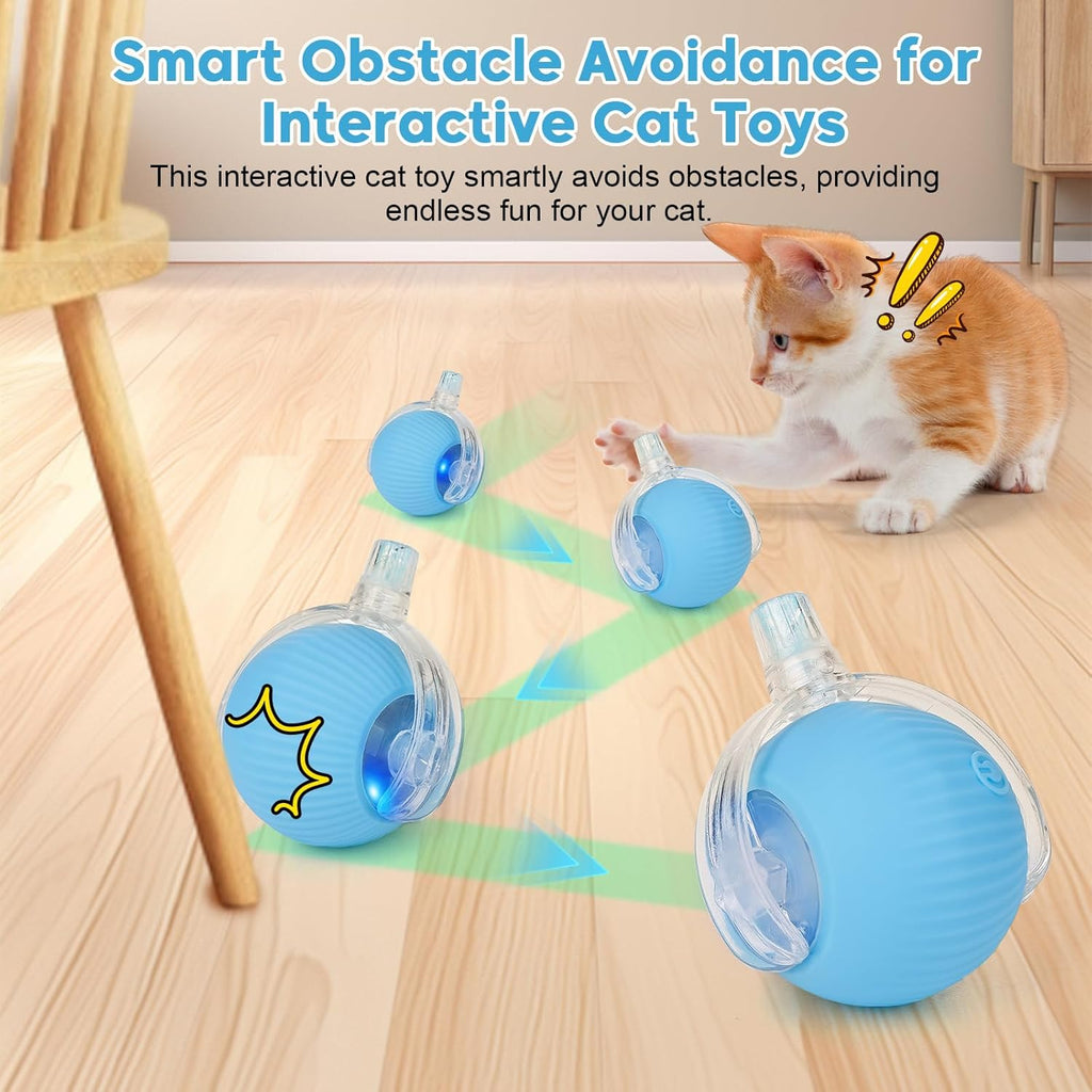 Interactive Cat & Dog Feather Ball Toy with Rolling Bell – Durable Pet Teaser Wand Toy for Cats and Puppies