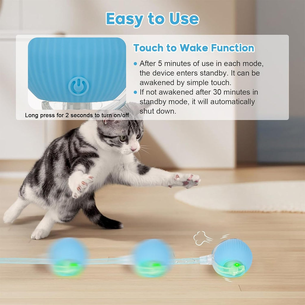 Interactive Cat & Dog Feather Ball Toy with Rolling Bell – Durable Pet Teaser Wand Toy for Cats and Puppies